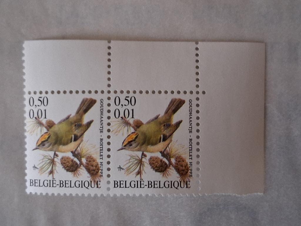 ​Belgique 2001 - Paire de timbres Roitelet huppé (Neuf), Timbres & Monnaies, Enlèvement ou Envoi, Non oblitéré, Timbre-poste, Neuf
