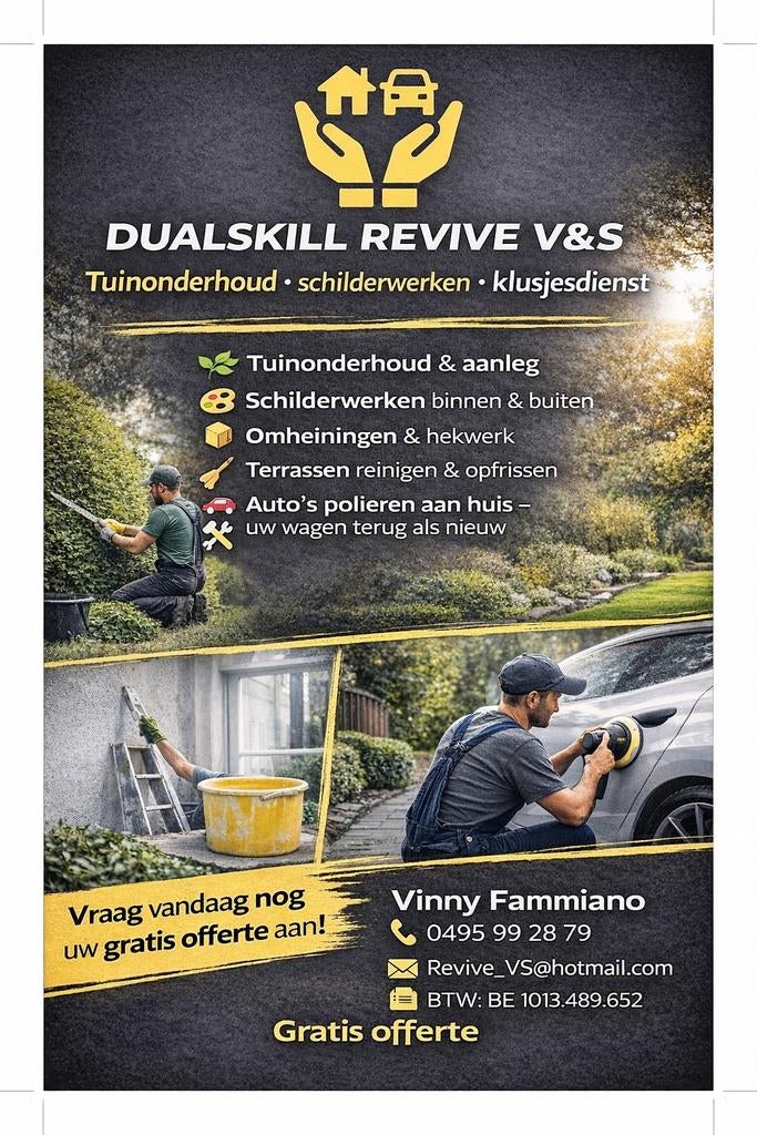 Enkele plekken vrij Dualskill Revive, Diensten en Vakmensen