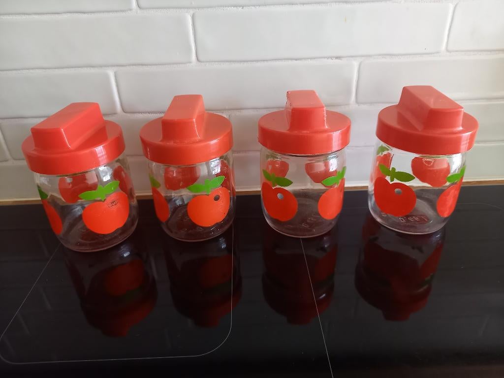 Leuke retro vintage Gulf voorraadpot appel 3 + 1 gratis, Verzamelen, Retro, Huis en Inrichting, Ophalen