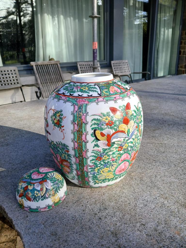 Famille Rose Vintage Chinese gemberpot, Antiek en Kunst, Ophalen of Verzenden