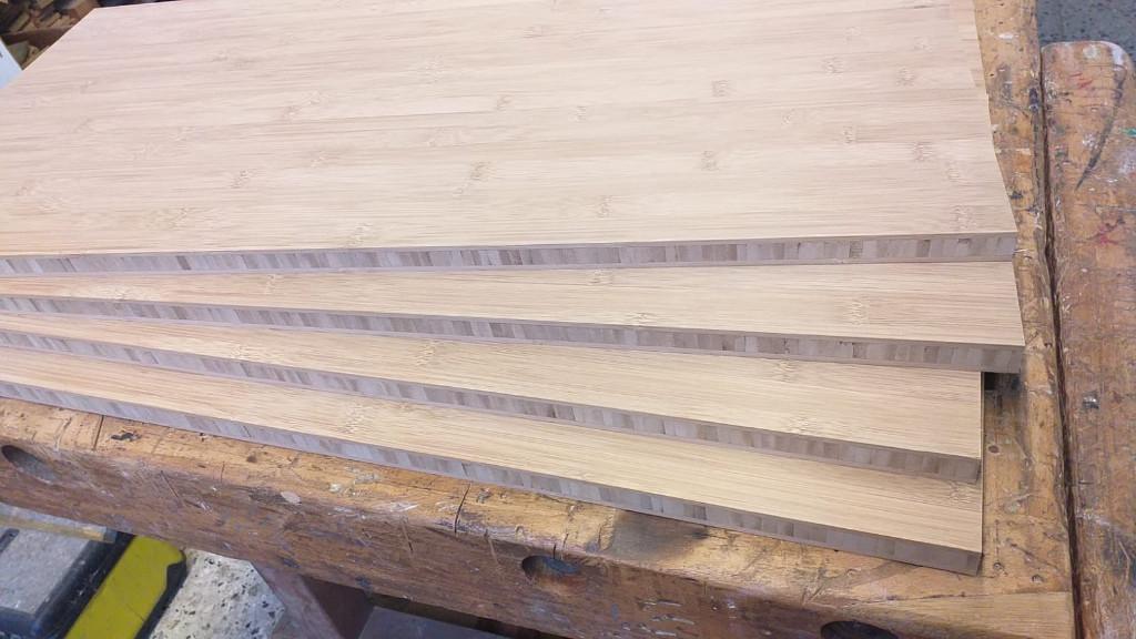 Bamboe restanten 2  en 4 cm nieuwe panelen naturel karamel., Ophalen of Verzenden