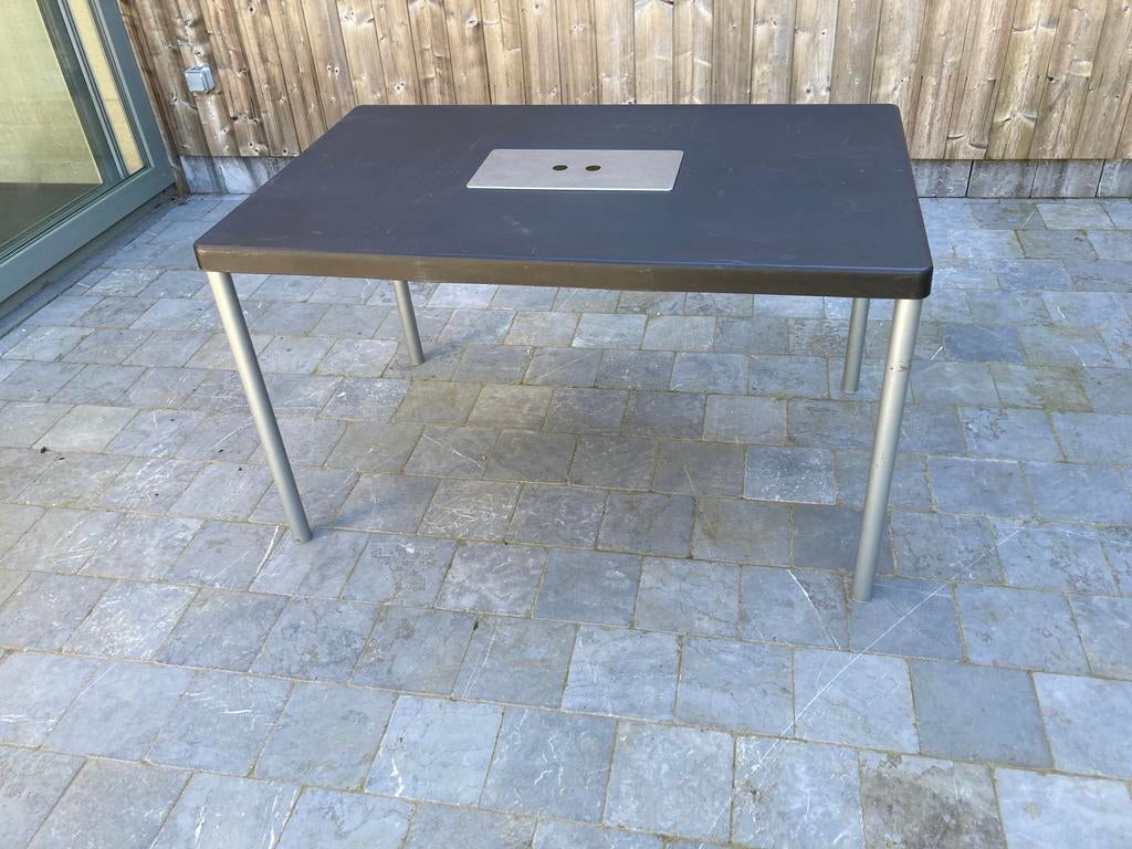Grijze IKEA tafel, Huis en Inrichting, Tafels | Eettafels, Ophalen, Gebruikt, Ikea, Rechthoekig