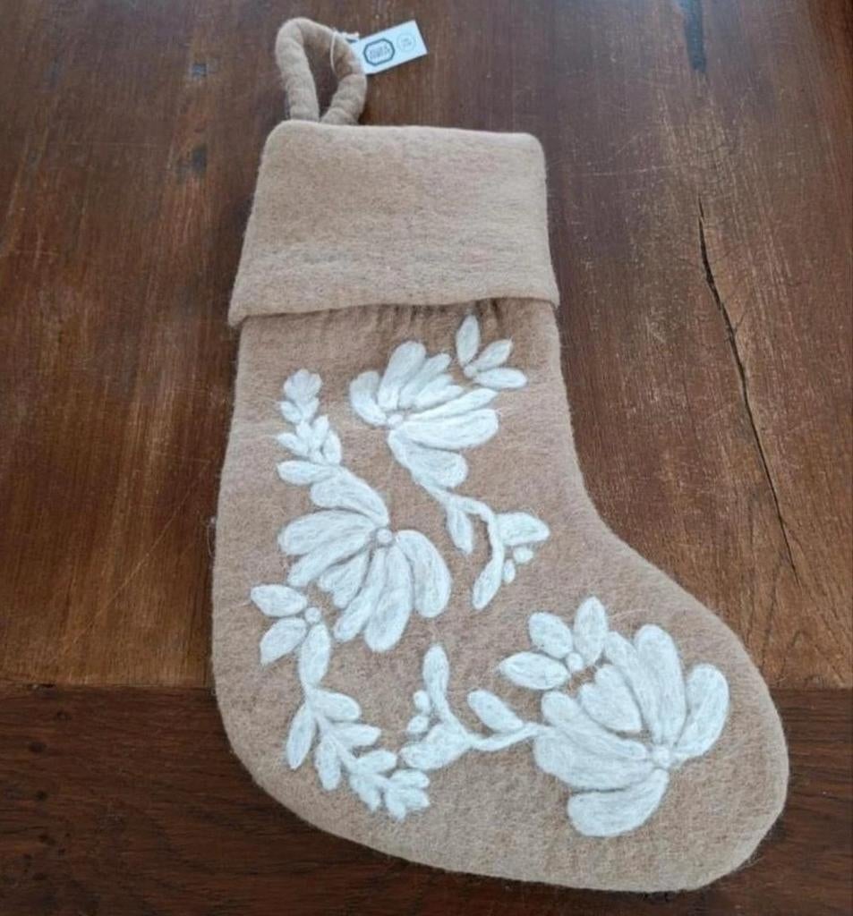 Chaussette de Noël beige, Enlèvement ou Envoi