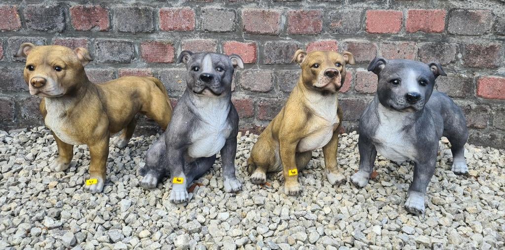Staffordshire bullterrier beelden, Tuin en Terras, Ophalen, Nieuw, Kunststof, Dierenbeeld