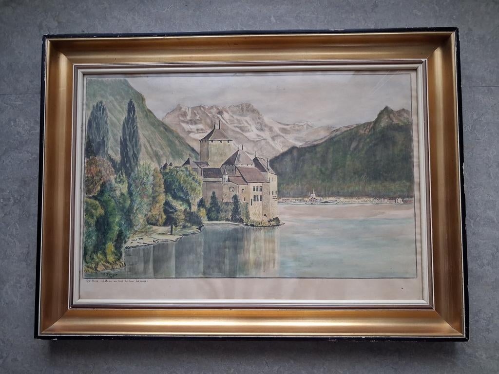 Œuvre graphique - J. Berger 1956 (80cm - 60cm), Antiquités & Art, Enlèvement