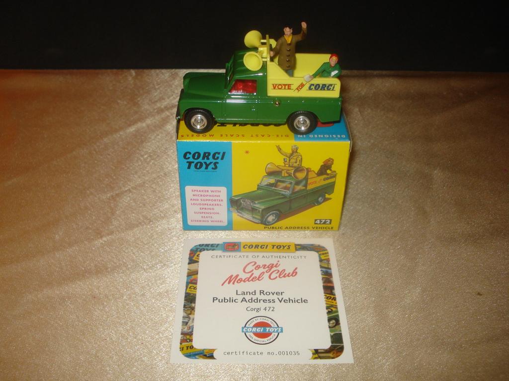 CORGI TOYS Land Rover Public Address Reissue avec Boîte, Ophalen of Verzenden, Nieuw, Auto, Corgi