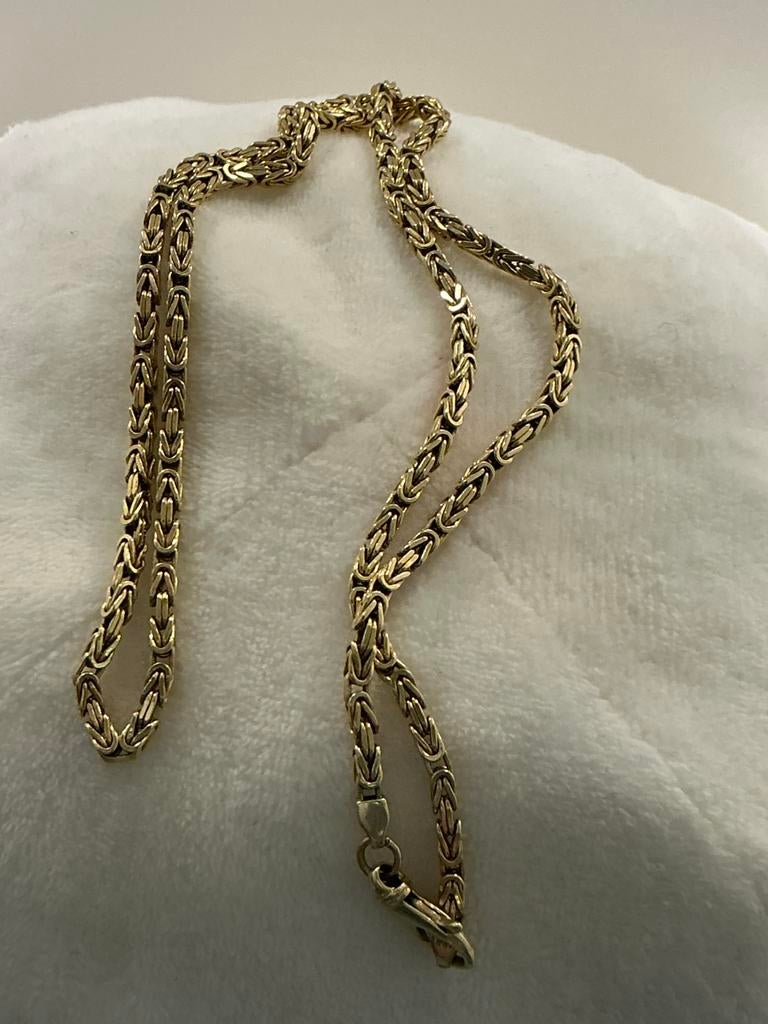 Chaîne en or 14 K Mailles Bizantin - 20 Grs - 50 Cm - Super., Bijoux, Sacs & Beauté, Bijoux anciens, Enlèvement, Or, Collier
