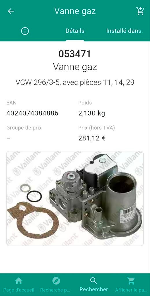 Mécanisme Gaz Vaillant ecoCOMPACT VSC FR 246-2-C 170 (neuf), Collections, Collections Autre, Neuf, Enlèvement ou Envoi