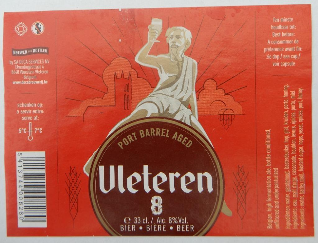 Bieretiket Vleteren 8 Port Br. AS DECA Services (9f5), Verzenden, Gebruikt