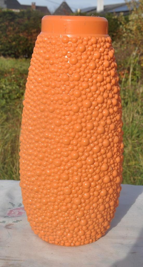 abat jour plastique orange de lampe vintage, Enlèvement ou Envoi, Utilisé, Rond, 25 à 50 cm