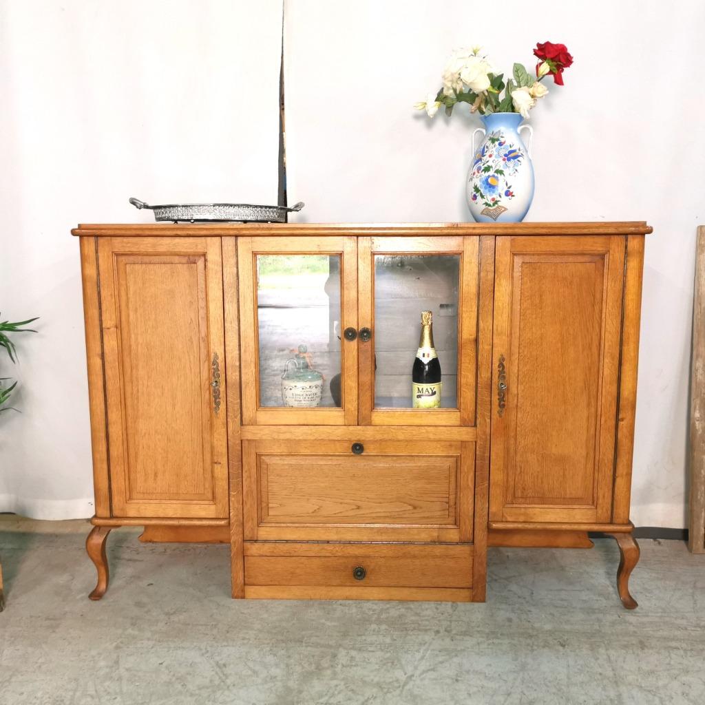 Bar/armoire française ancienne en chêne lourd L 152 H107 D42, Antiquités & Art, Enlèvement