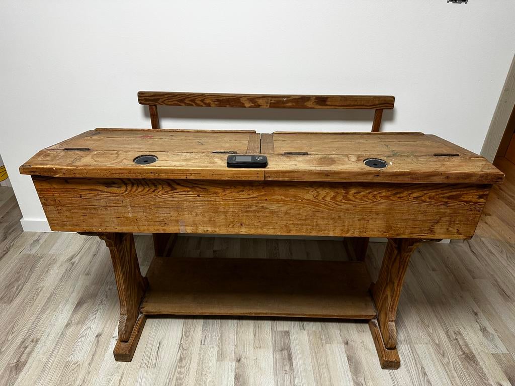 Retro schoolbankje, Ophalen, Zo goed als nieuw