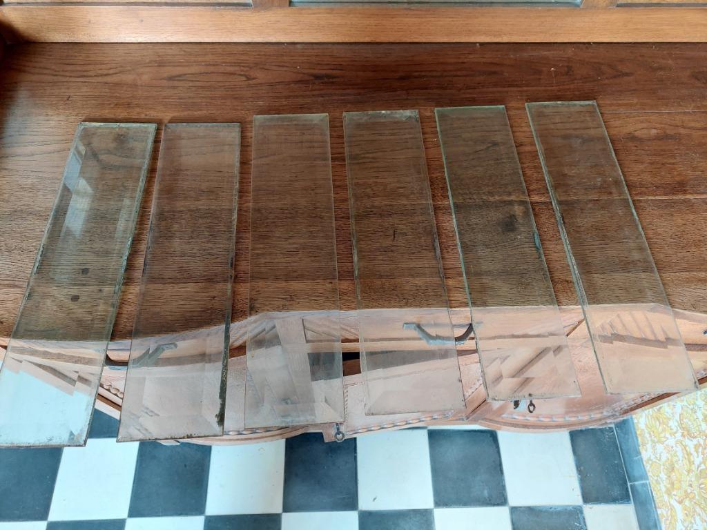 6 vitres du buffet - usages divers, Antiquités & Art, Curiosités & Brocante, Enlèvement ou Envoi