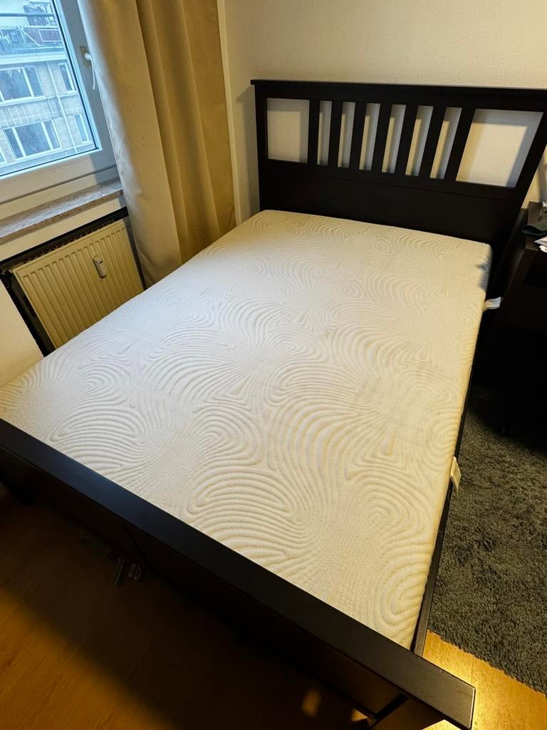 Bed, Huis en Inrichting, Slaapkamer | Bedden, Ophalen, Zwart, Tweepersoons, 140 cm