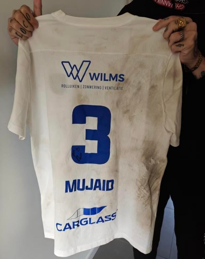 KRC Genk matchworn shirt Sadick met certificaat., Collections, Collections Autre, Comme neuf, Enlèvement ou Envoi