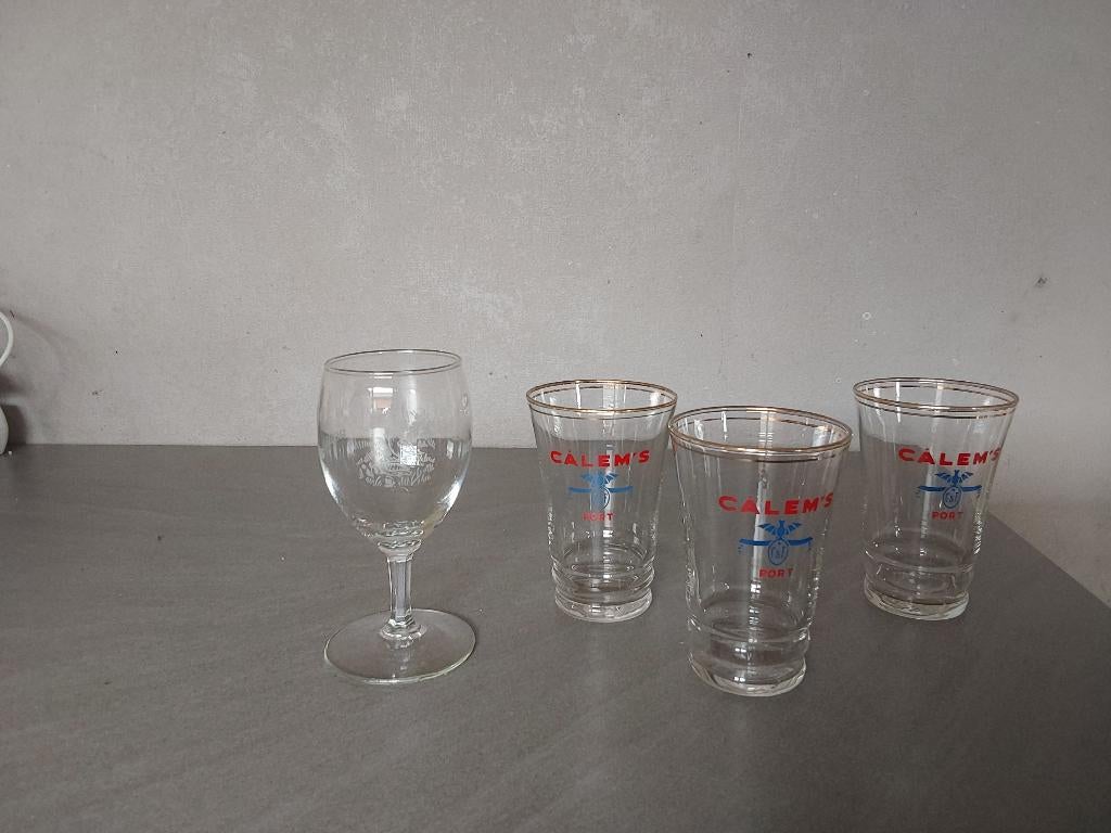 4 vintage portoglaasjes, Ophalen of Verzenden, Gebruikt
