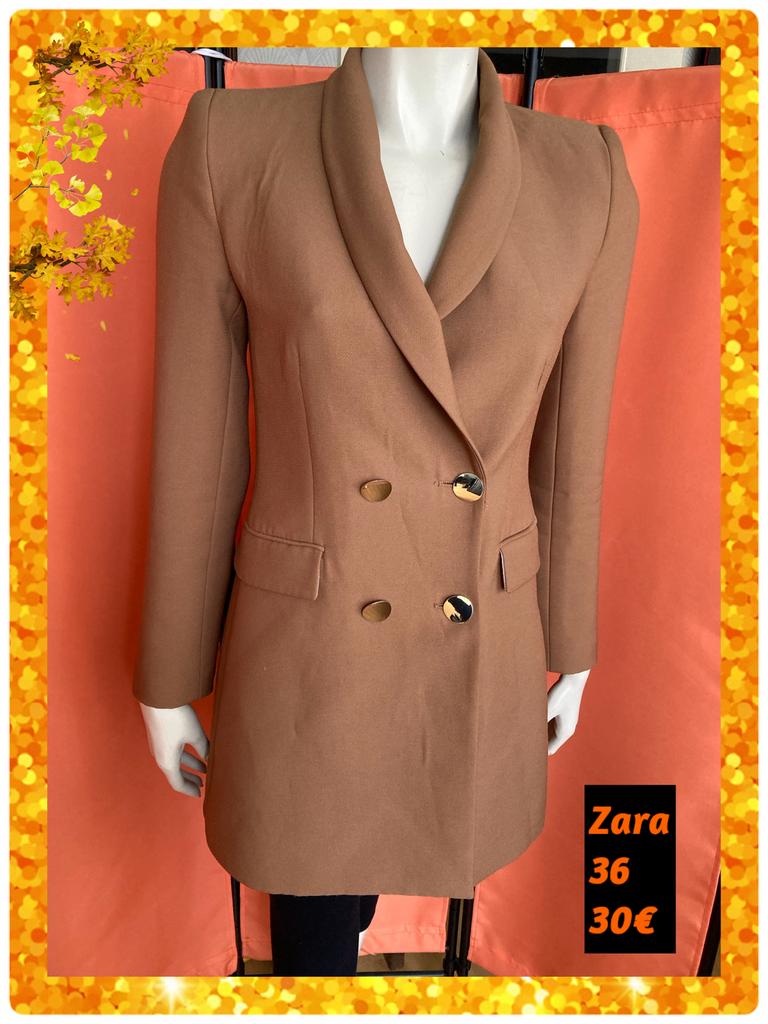 Blazer dames 36. Zara, Bruin, Ophalen of Verzenden, Zo goed als nieuw, Jasje