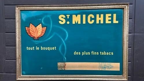 Vintage glacoide reclamebord St-Michel, Ophalen of Verzenden, Gebruikt, Reclamebord