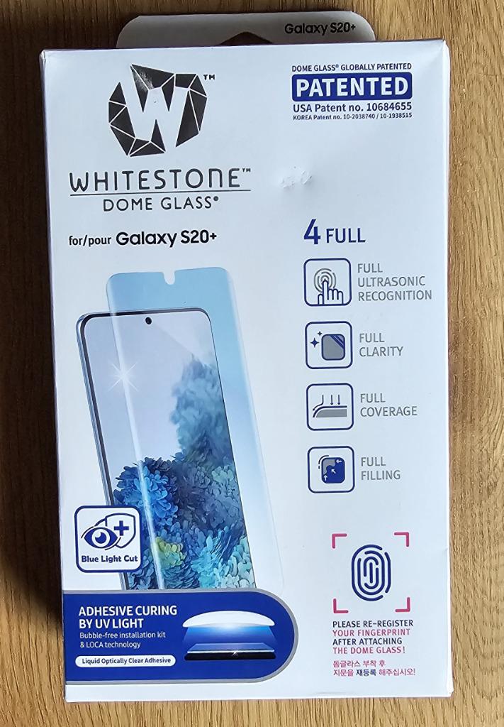 Whitestone Dome Glass Samsung Galaxy S20+ Screen Protector, Ophalen of Verzenden, Nieuw, Overige modellen, Frontje of Cover