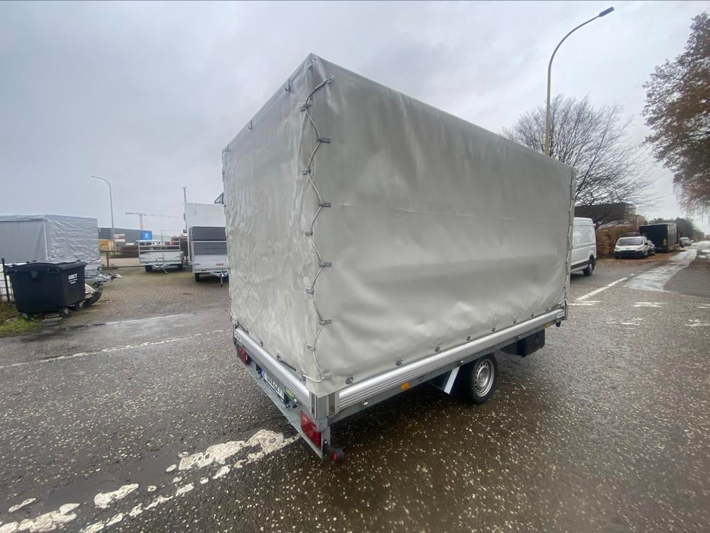 Unsunn plateauwagen met huif 366x175x180cm, Ophalen, Zo goed als nieuw