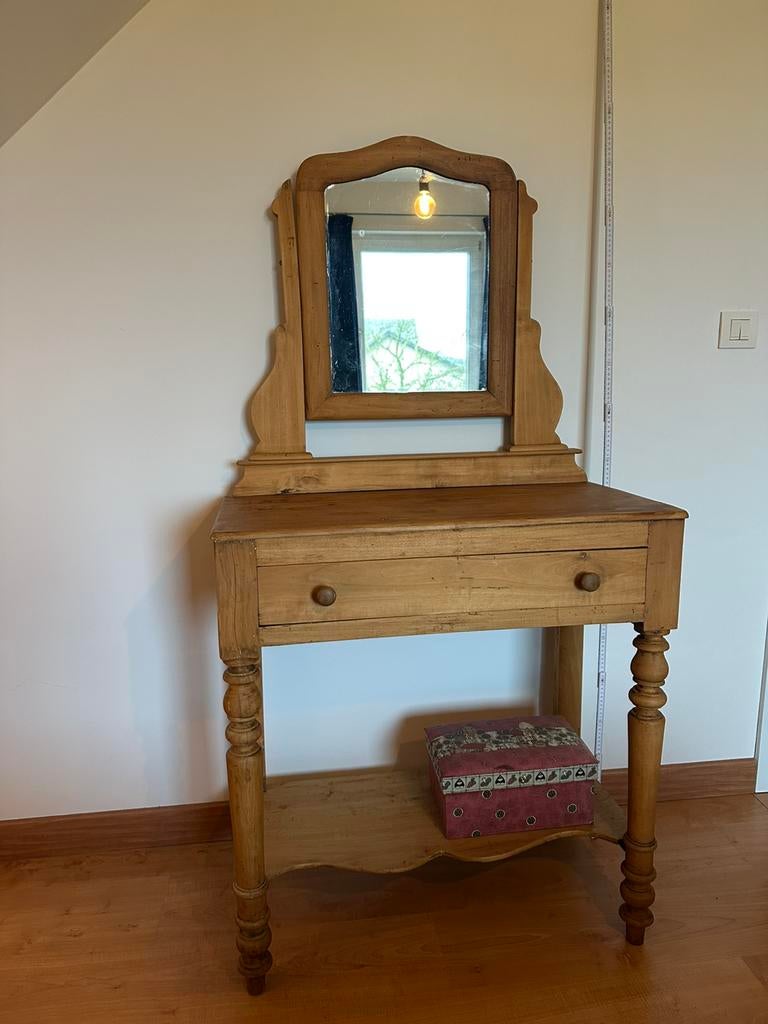 houten antieke kaptafel, Ophalen, Gebruikt, 100 tot 150 cm, 50 tot 100 cm