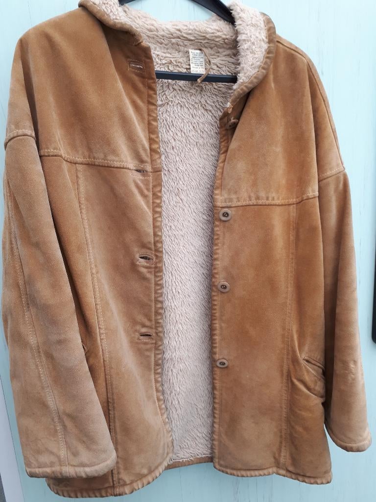 belle veste chaude camel en cuir véritable pour femmes  t 40, Enlèvement