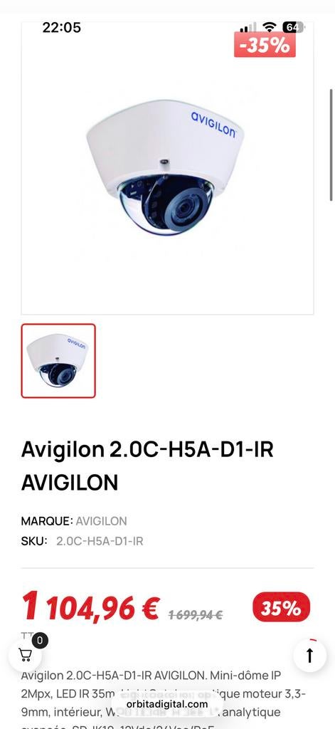 Camera avigilon, Enlèvement, Neuf