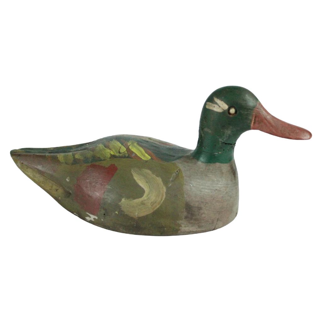 Antieke houten lok eend – handgesneden – ca. 1900–1940, Antiek en Kunst, Antiek | Woonaccessoires, Ophalen of Verzenden