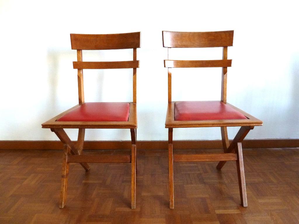 2 vintage eikenhouten stoelen jaren ‘50, Ophalen, Gebruikt, Hout