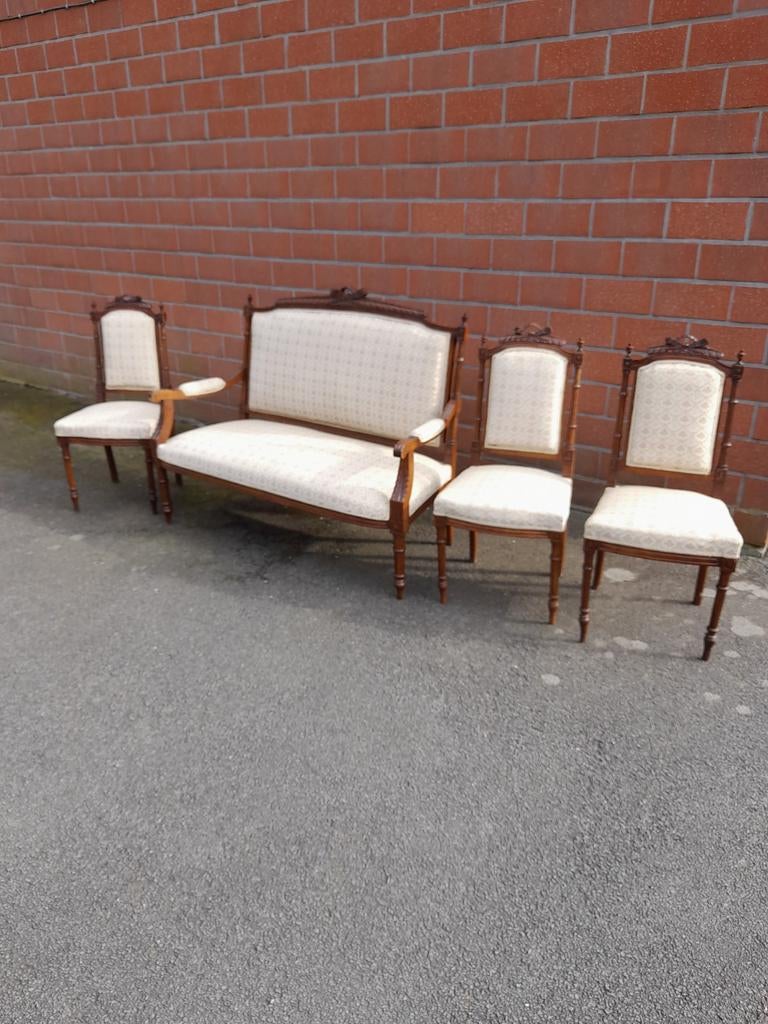 2 zits zetel + 3 stoelen, Ophalen