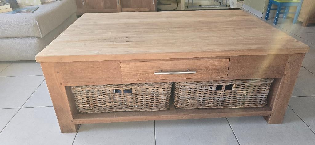 Teak Salontafel NIEUW, Maison & Meubles, Tables | Tables de salon, 100 à 150 cm, Moins de 50 cm, Enlèvement ou Envoi, Royal Teak