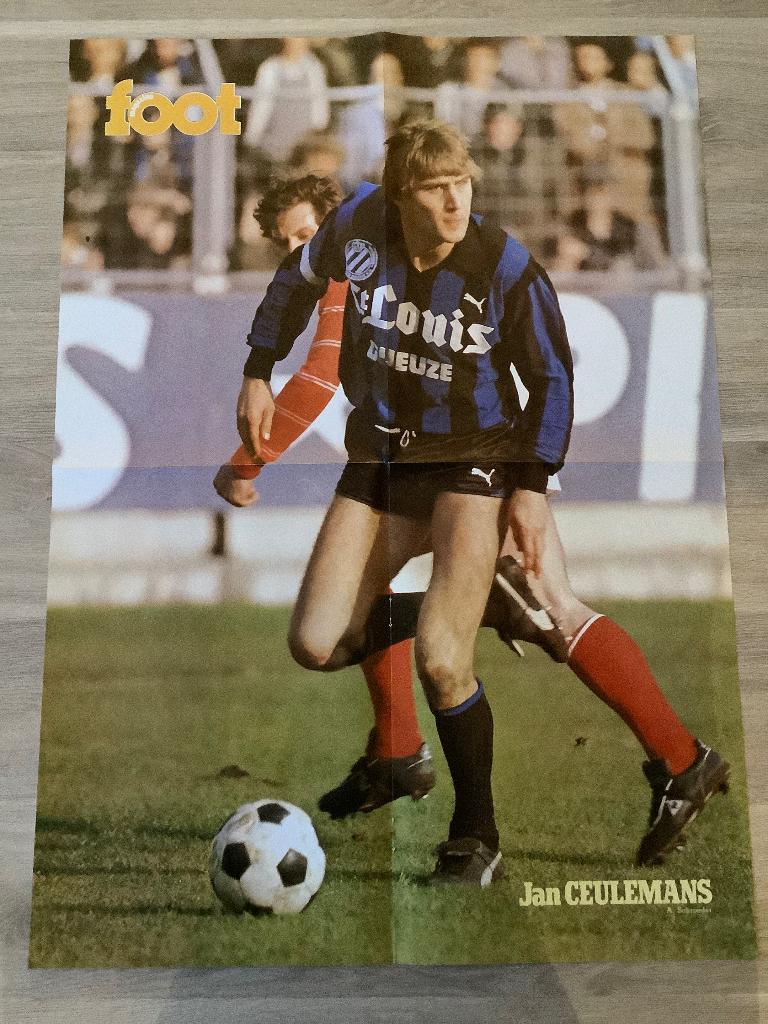 Grote poster Jan Ceulemans bij Club Brugge, Ophalen of Verzenden, Zo goed als nieuw, Poster, Plaatje of Sticker