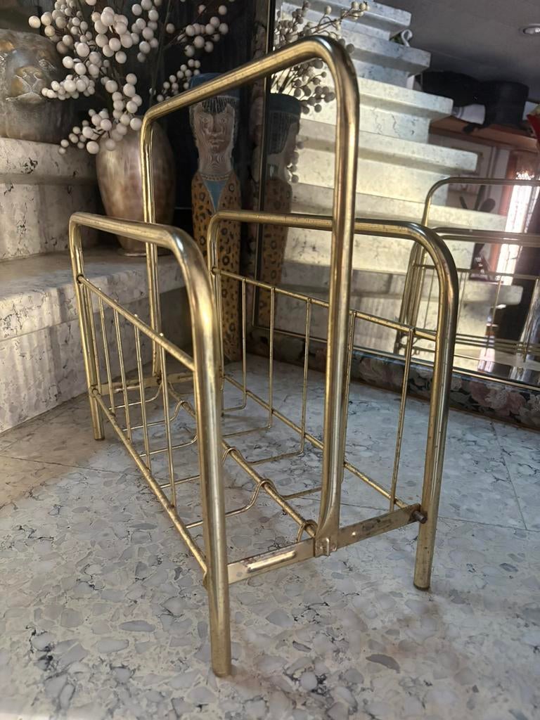 Vintage metaal tijdschriften of platenrek, Ophalen