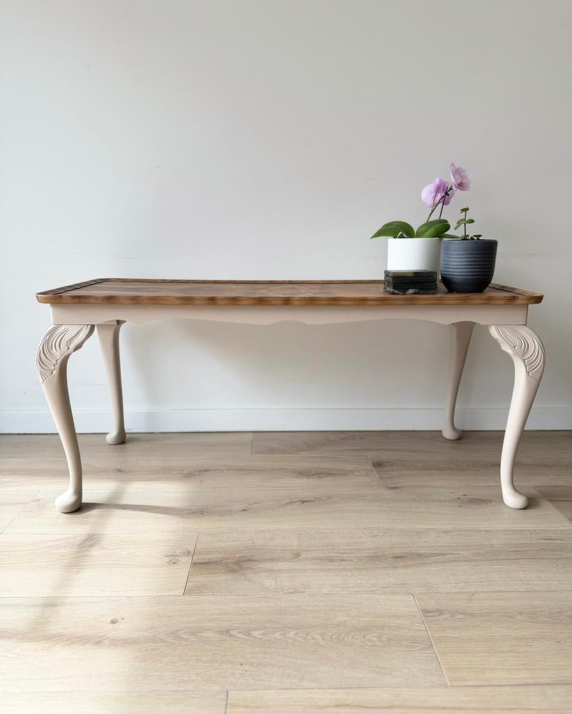 Salontafel | Queen Anne | upcycled | 105x45x48cm, Maison & Meubles, Enlèvement, Comme neuf
