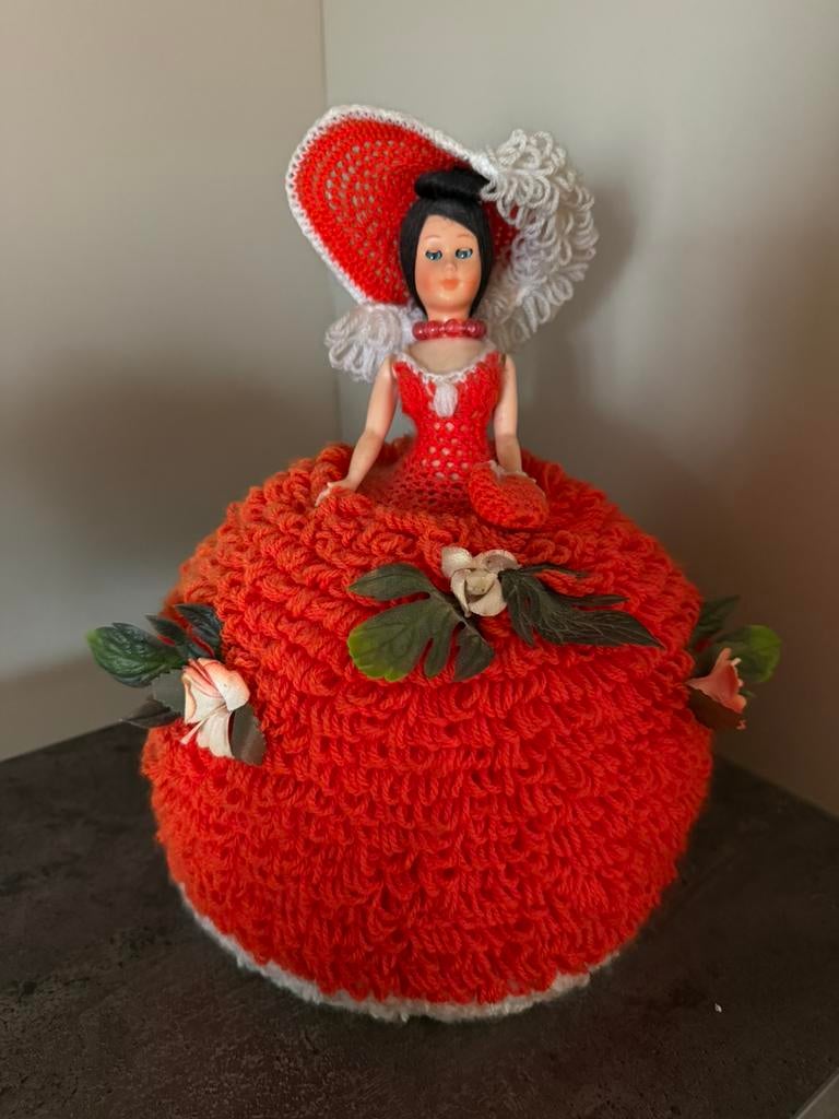 Set van 2 vintage gehaakte poppen, Ophalen, Gebruikt