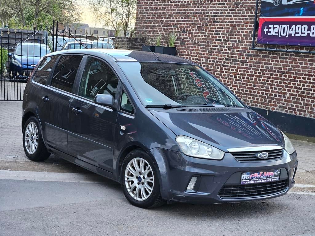 Ford C-Max 2007 1.6 90pk/Leder/Trekhaak, Auto's, Monovolume, Zwart, 4 cilinders, Leder