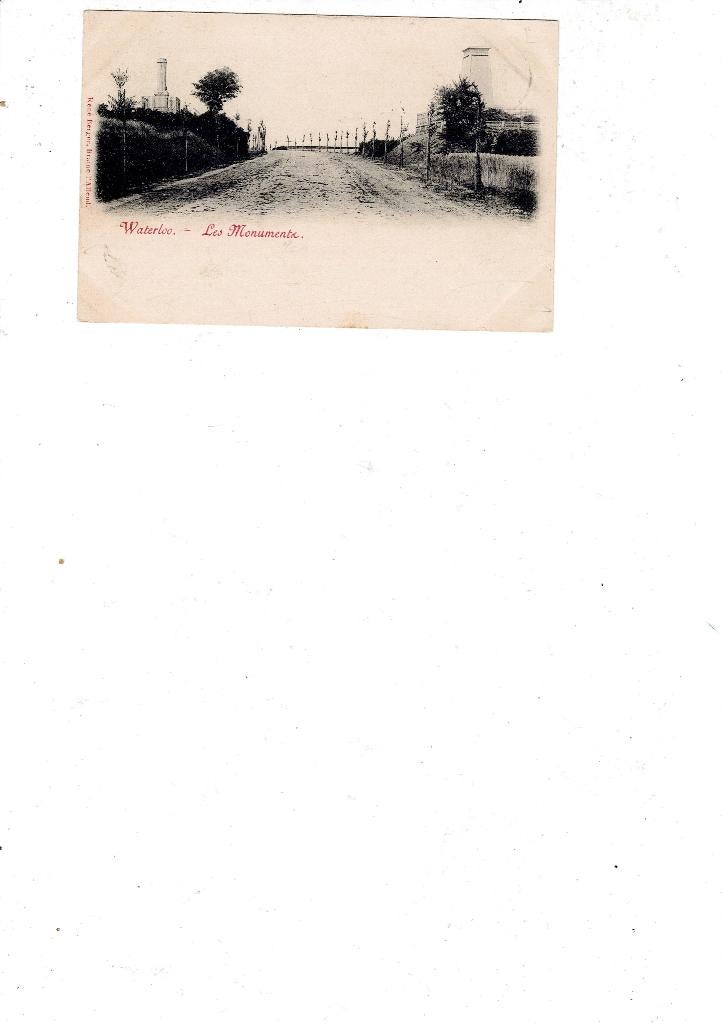 WATERLOO LES MONUMENTS REF B510, Collections, Cartes postales | Belgique, Affranchie, Brabant Wallon, Avant 1920, Envoi