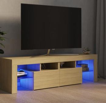 Meuble TV avec lumières LED Chêne clair NEUF, Maison & Meubles, Neuf, 25 à 50 cm, Enlèvement ou Envoi, Moins de 100 cm