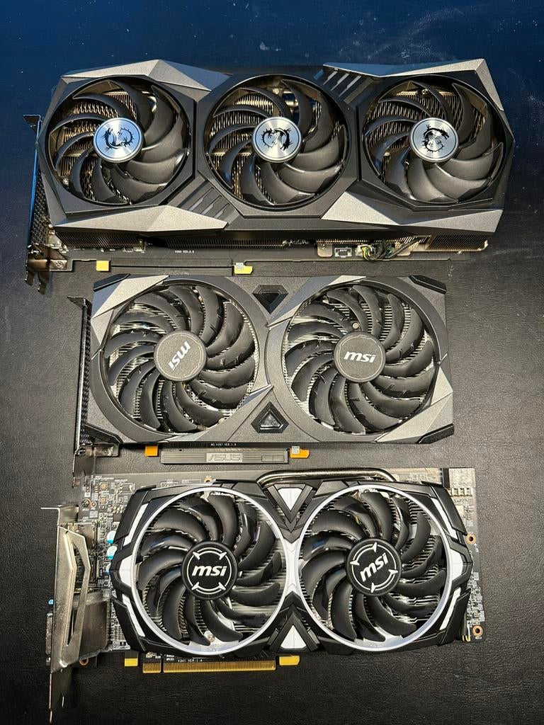 3 videokaarten te koop. Bundelkorting, Computers en Software, Videokaarten, GDDR6, PCI-Express 4, HDMI, Ophalen of Verzenden