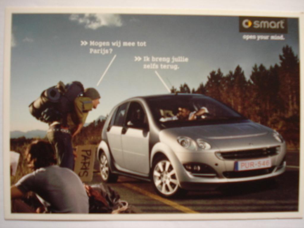 Carte Boomerang Smart Forfour gris argenté, Envoi, Neuf, Voitures