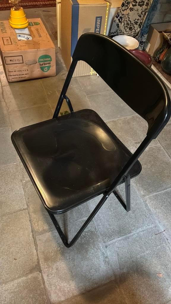 Twee vintage retro zwarte stoelen, Ophalen, Gebruikt, Zwart, Twee