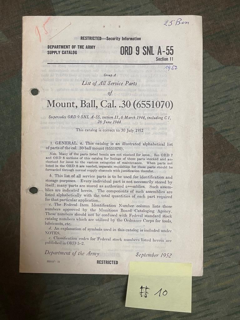 ABL - Réglementation militaire - Mount, Ball, Cal 3.0 Mittai, Collections, Objets militaires | Général, Enlèvement ou Envoi