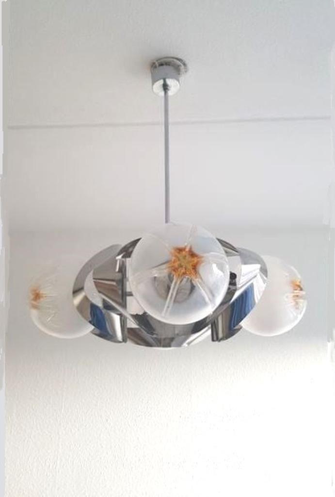 Vintage Mazzega Murano Luchter Space Age 70s, Ophalen of Verzenden, Zo goed als nieuw, Glas, Design Vintage