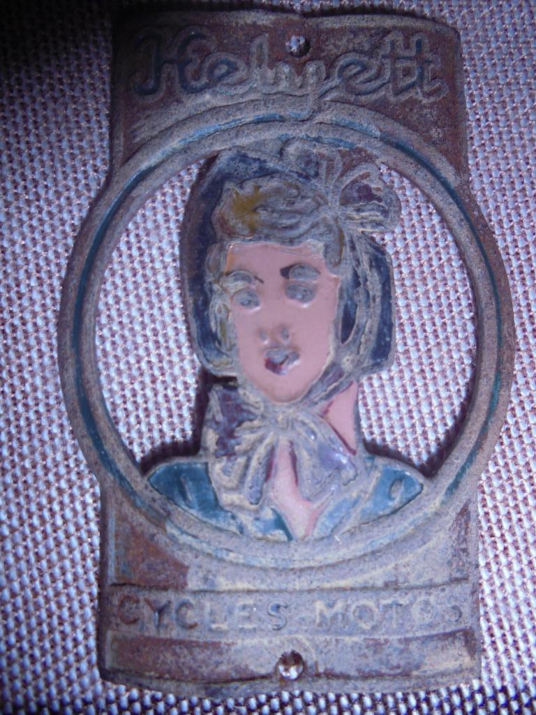 casque helyett cycles motos en-tête emaillee, Antiquités & Art, Curiosités & Brocante, Enlèvement ou Envoi