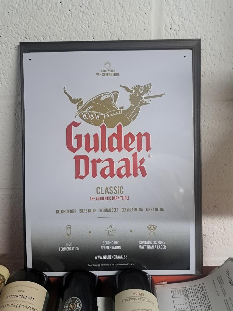Ijzeren reklamebord  van de gulden draak bier, Enlèvement, Comme neuf, Panneau publicitaire