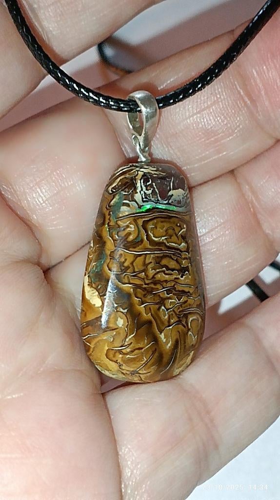 Pendentif avec opale boulder koroit d'Australie, Bijoux, Sacs & Beauté, Pendentifs, Neuf, Argent, Brun, Avec pierre précieuse