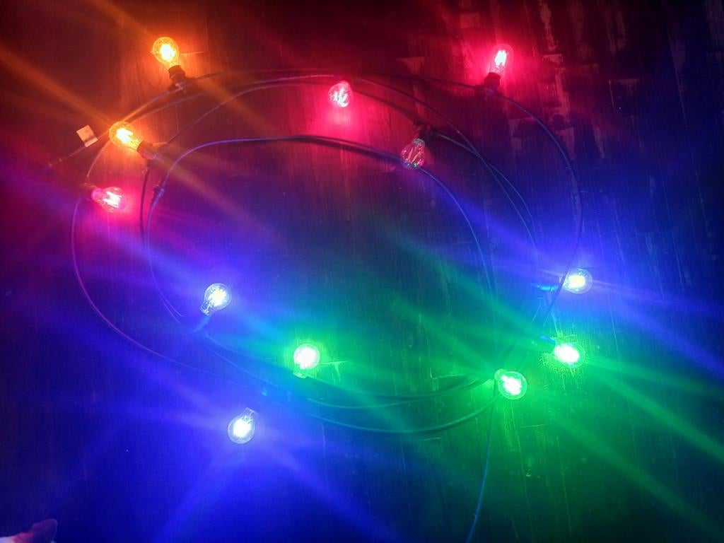 220V lichtslinger voor buiten, 12 lampen, Ophalen, Zo goed als nieuw