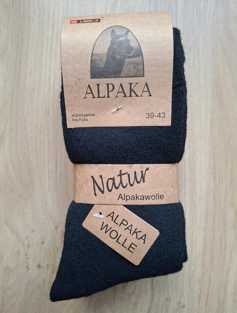 3 Paar Dunne Alpaka Wollen Sokken Maat 39-43 (Zwart), Sokken en Kniesokken, Verzenden, Alpaka, Zwart