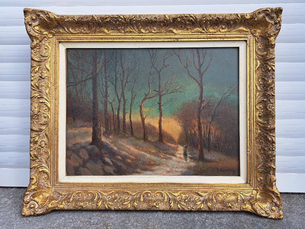 Huile sur panneau signe w alderse baes, Antiquités & Art, Enlèvement ou Envoi