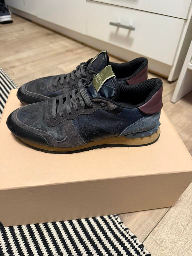 Valentino Garavani Rockrunner - Blauw/Grijs Camo - Maat 40, Ophalen of Verzenden, Zo goed als nieuw, Blauw, Sneakers